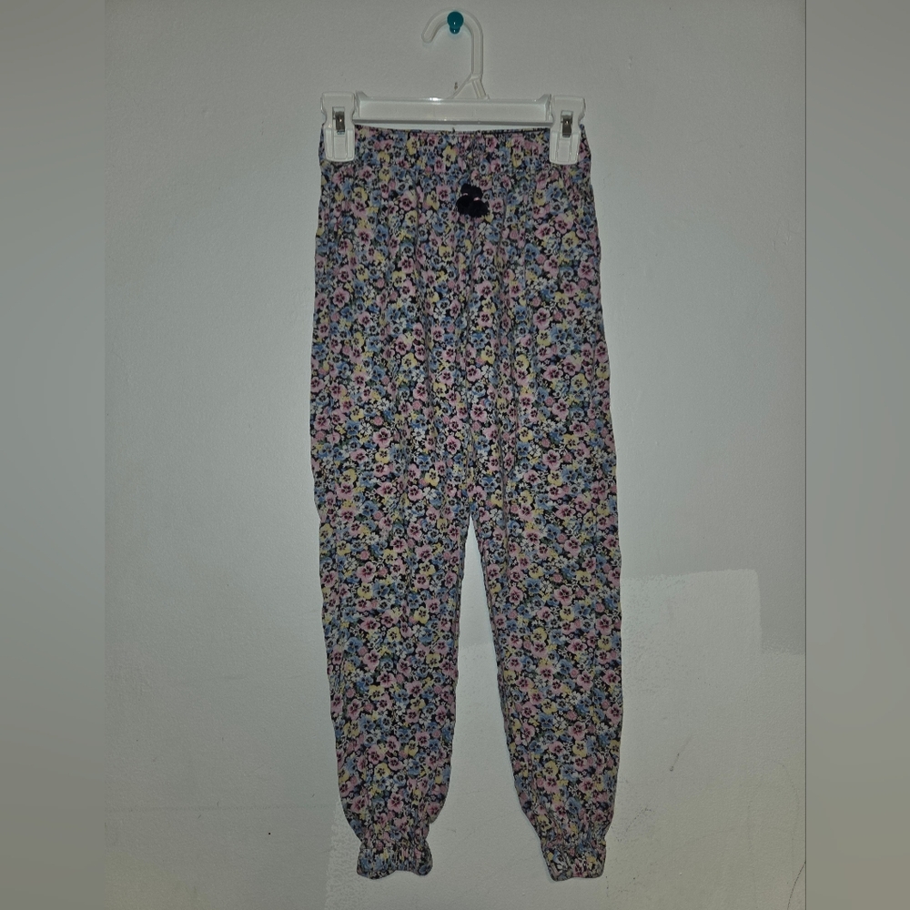 H&M Multicolor Pansy Floral Kids Joggers 7-8Y